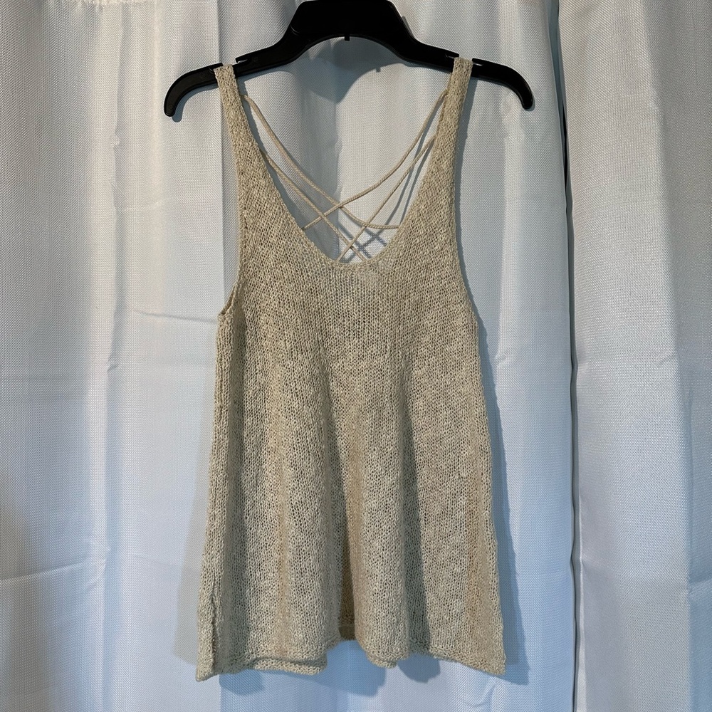 Crochet Tank Top - Tan